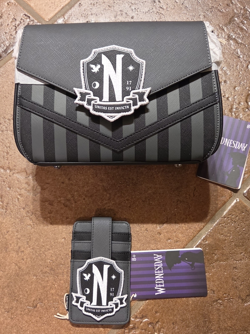 Loungefly Wednesday Addams Exclusive Nevermore Crossbody Bag and Card Holder
